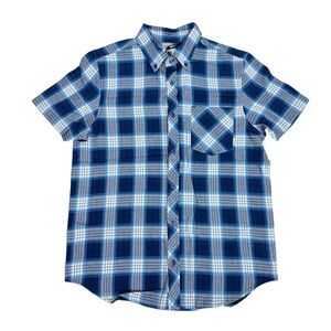 Element Navy and White Checkered Short Sleeve Men's Shirt